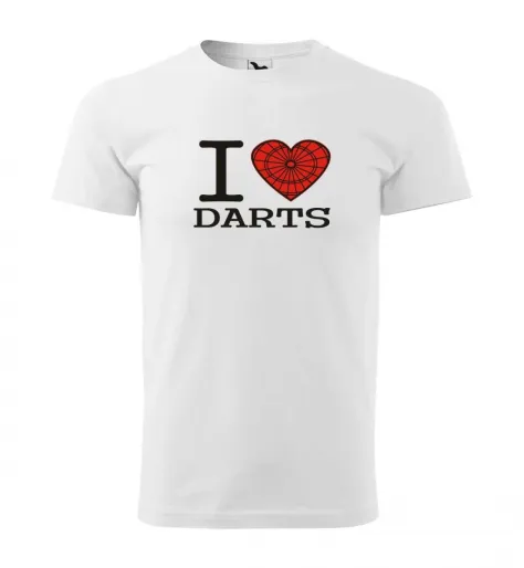 Malfini Triko s potiskem - I Love Darts - white - XS