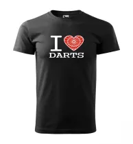 Malfini Triko s potiskem - I Love Darts - black - XL