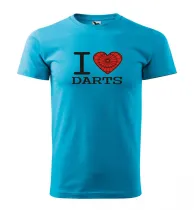 Malfini Triko s potiskem - I Love Darts - turquoise - M