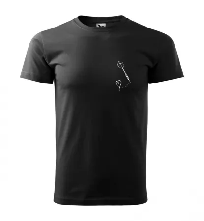 Malfini Triko s potiskem - Srdíčko - black - XL