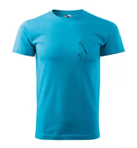 Malfini Triko s potiskem - Srdíčko - turquoise - L
