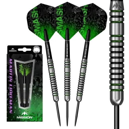 Mission Šipky Steel Martin Lukeman - Black & Green - 25g