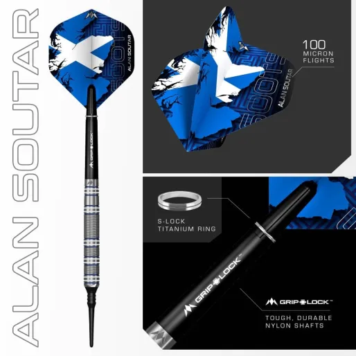 Mission Šipky Alan Soutar - Blue & White - 22g