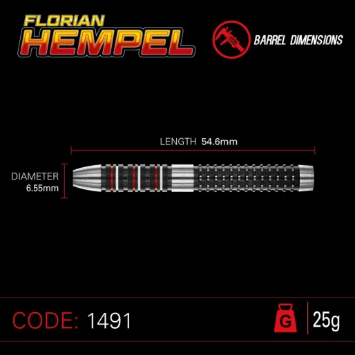 Winmau Šipky Steel Florian Hempel - 25g