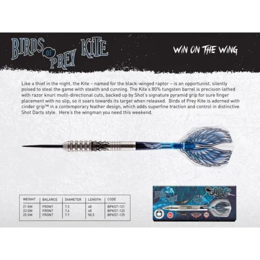 Shot Šipky Steel Birds of Prey - Kite - 23g