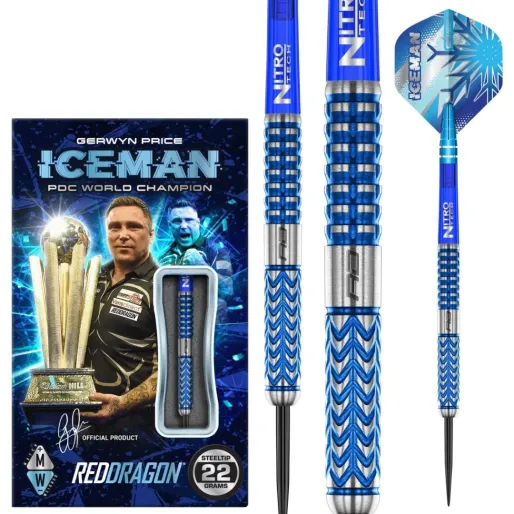 Red Dragon Šipky Steel Gerwyn Price Iceman - Glacier - 22g