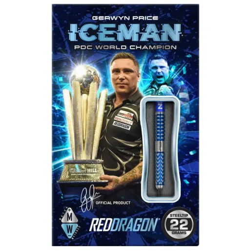 Red Dragon Šipky Steel Gerwyn Price Iceman - Glacier - 22g