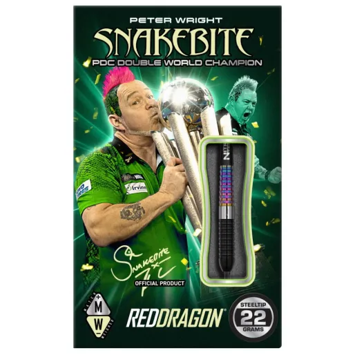 Red Dragon Šipky Steel Peter Wright Snakebite - Corra - 22g