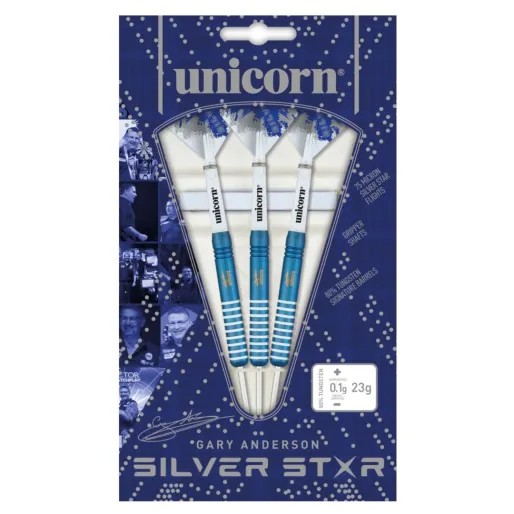 Unicorn Šipky Steel Silver Star Blue - Gary Anderson - 23g