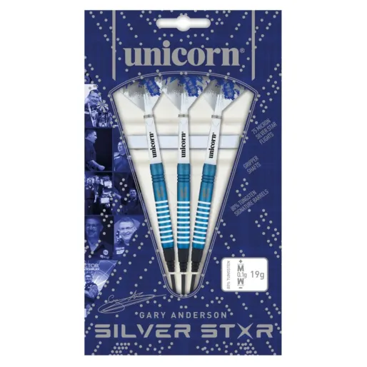 Unicorn Šipky Silver Star Blue - Gary Anderson - 19g