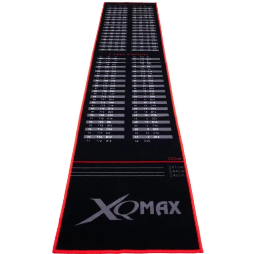 XQMax Darts Dart Mat Finishes - Koberec k terči - black-red - 60 x 285 cm