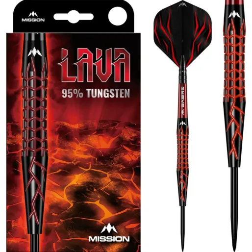 Mission Šipky Steel Lava - Black & Red Electro - 24g