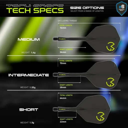 Winmau Letky Fusion MvG - No6 - black & green - short