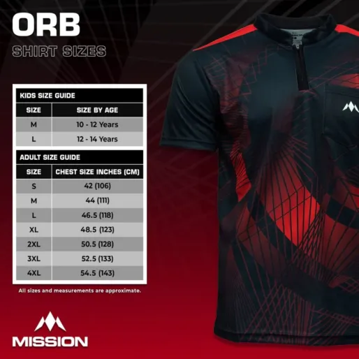 Mission Košile Orb - Black & Red - 3XL