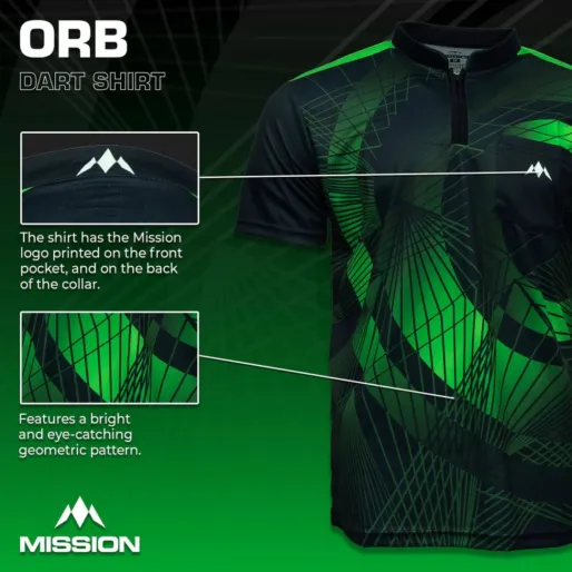 Mission Košile Orb - Black & Green - XXL