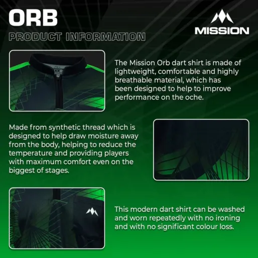 Mission Košile Orb - Black & Green - XXL
