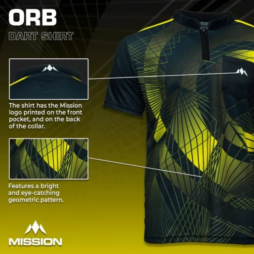 Mission Košile Orb - Black & Yellow - XL