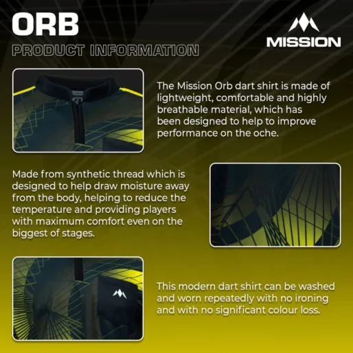 Mission Košile Orb - Black & Yellow - XL