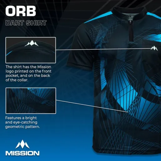 Mission Košile Orb - Black & Blue - XL
