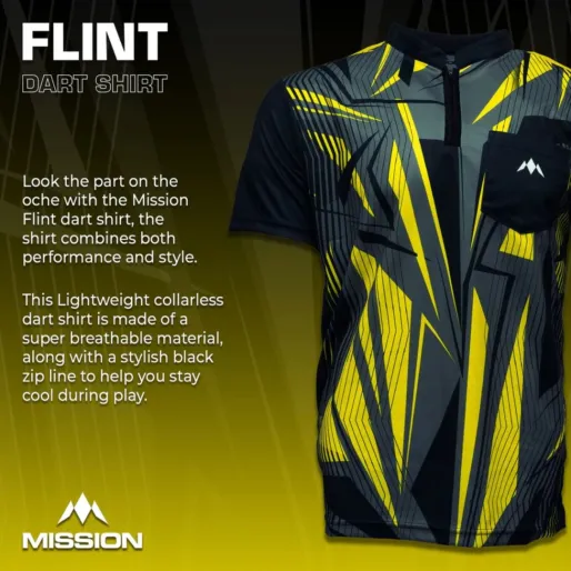 Mission Košile Flint - Black & Yellow - XL