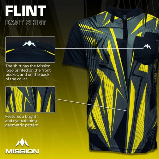 Mission Košile Flint - Black & Yellow - XL