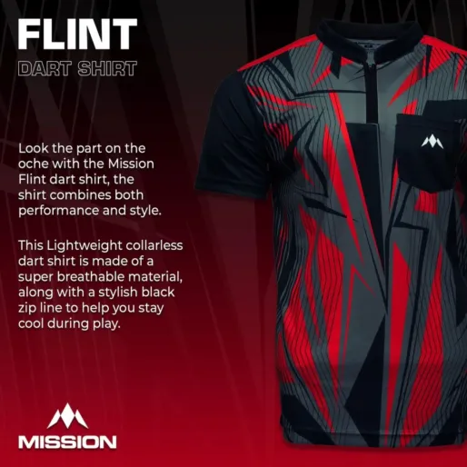 Mission Košile Flint - Black & Red - XXL