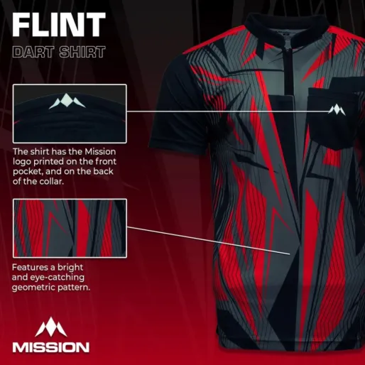 Mission Košile Flint - Black & Red - XXL