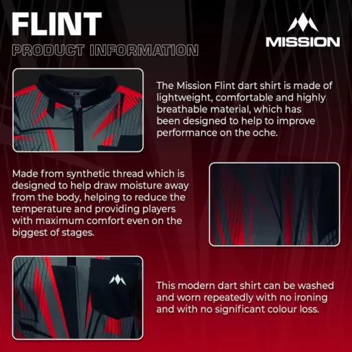 Mission Košile Flint - Black & Red - XXL