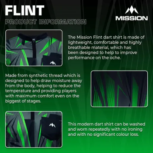 Mission Košile Flint - Black & Green - M
