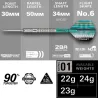 Target - darts Šipky Steel Hydro 01 - Swiss Point - 22g