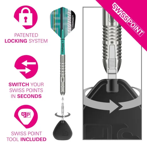 Target - darts Šipky Steel Hydro 01 - Swiss Point - 22g