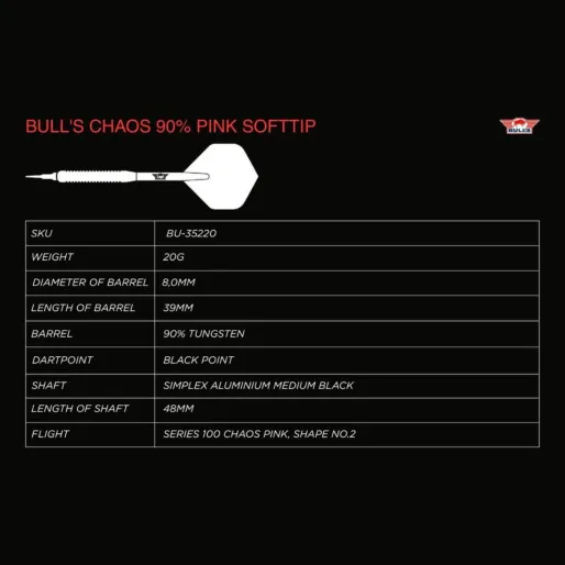 Bull's NL Šipky Chaos - Pink - 20g
