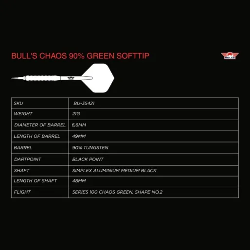 Bull's NL Šipky Chaos - Green - 21g