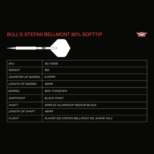 Bull's NL Šipky Stefan Bellmont - 80% - 18g