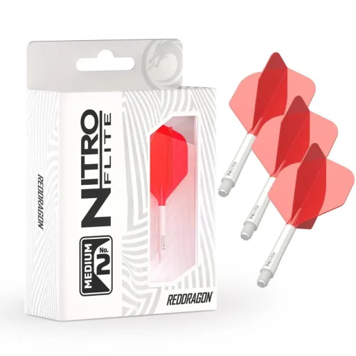 Red Dragon Letky Nitro Flite - No2 - white & red - medium