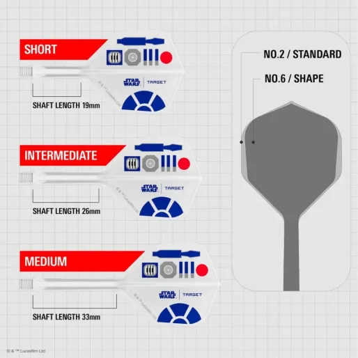 Target - darts Letky K-Flex - Star Wars - R2D2 - No2 - Short - TRG410513