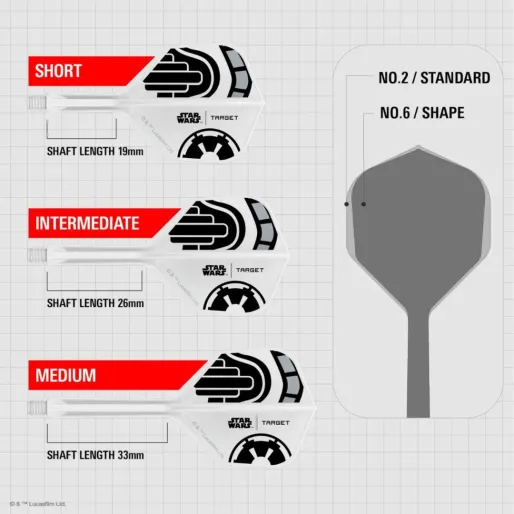 Target - darts Letky K-Flex - Star Wars - Storm Trooper - No6 - Short - TRG410530