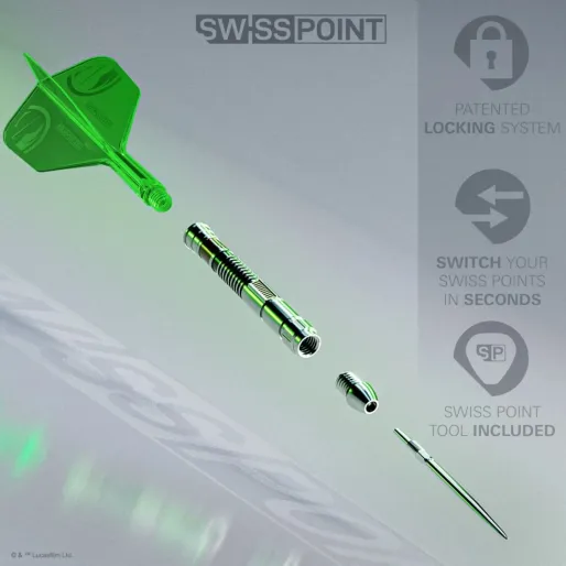 Target - darts Šipky Steel Star Wars - Luke Skywalker - Lightsaber First Edition - Swiss Point - 24g