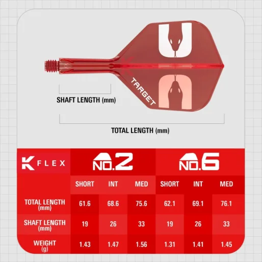 Target - darts Letky K-Flex - Nathan Aspinall - Red - No2 - Midi - TRG410595