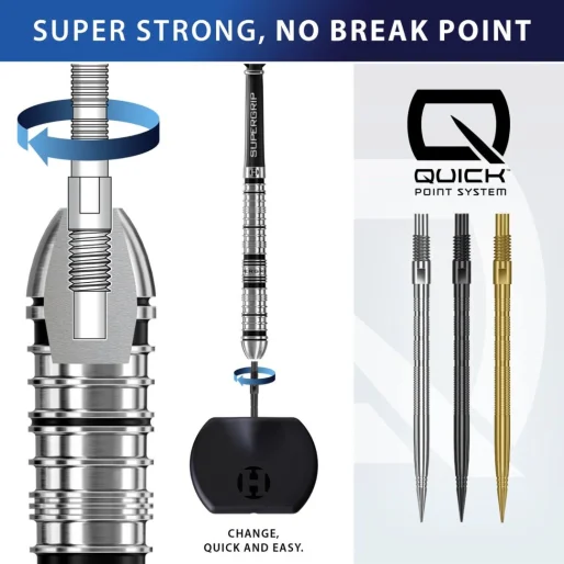 Harrows Kovové hroty - Quick Points - Micro Ridge - Black - 35 mm