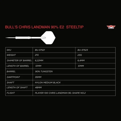 Bull's NL Šipky Steel Chris Landman - E2 - 21g